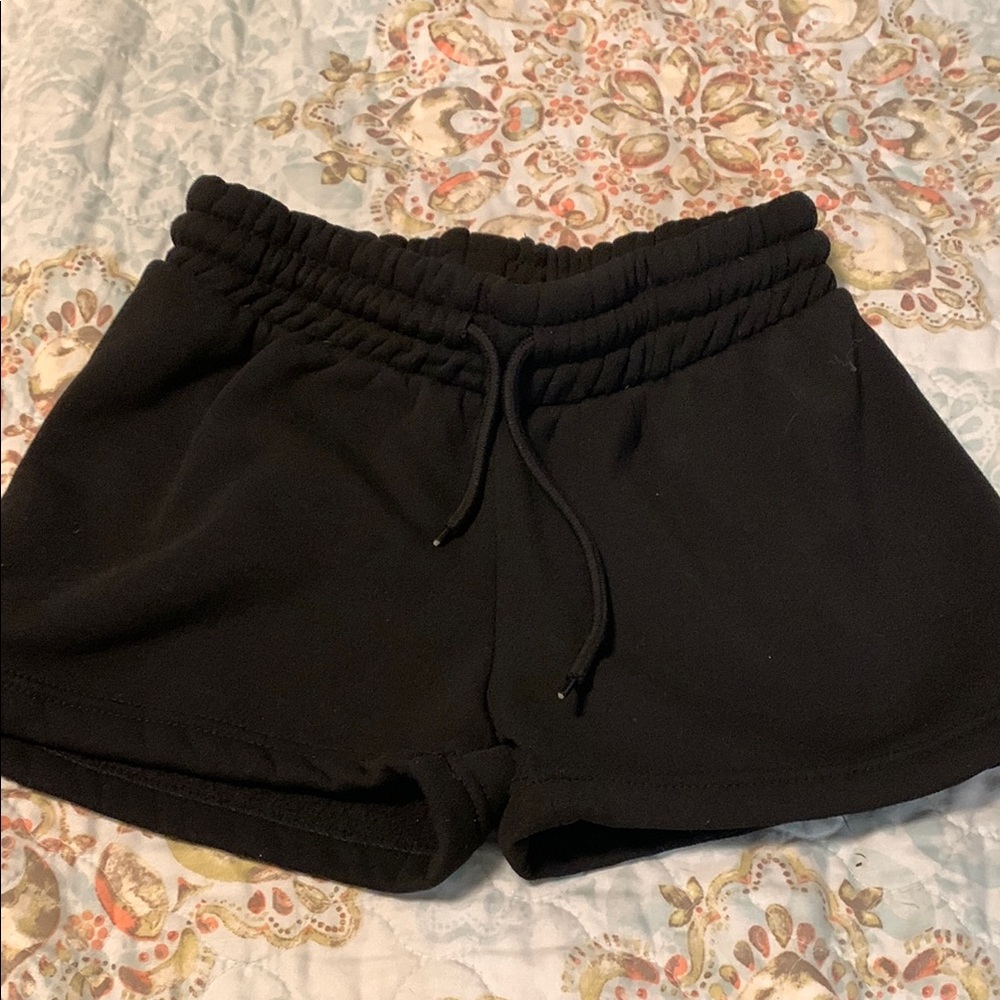 Black Athletic Shorts with Elastic Waistband